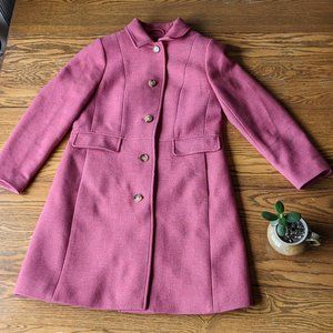 Pink Italian Wool Lady Coat Talbots, tailored brushed wool blend.